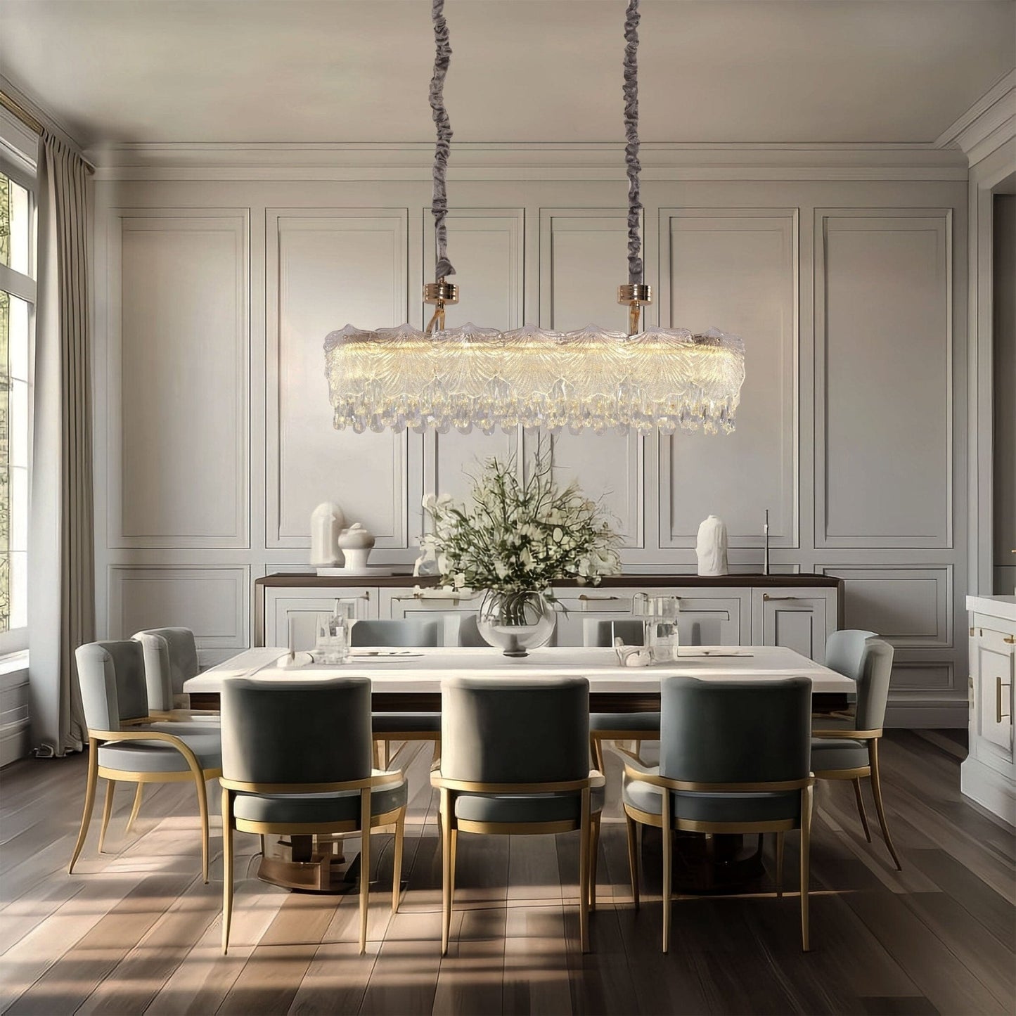 Lightsin Opulent Gold Chandelier Ceiling Light with Crystal Accents - House Comfort