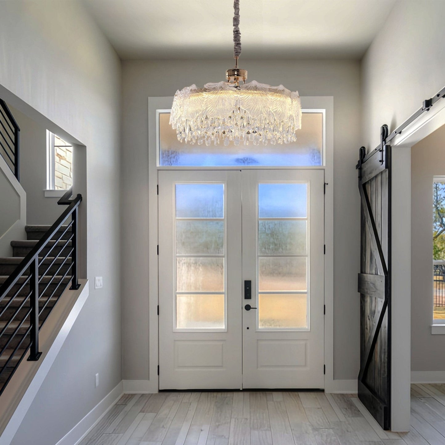 Lightsin Opulent Gold Chandelier Ceiling Light with Crystal Accents - House Comfort