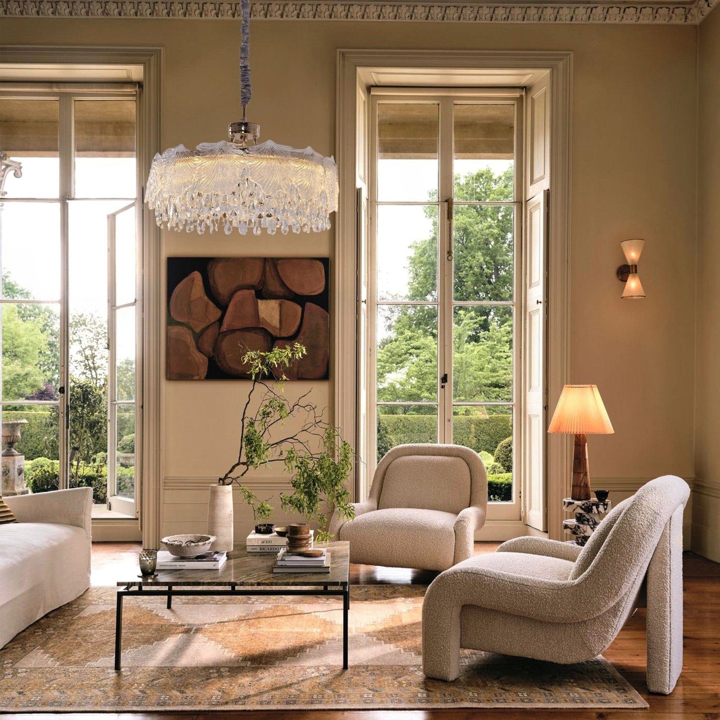 Lightsin Opulent Gold Chandelier Ceiling Light with Crystal Accents - House Comfort