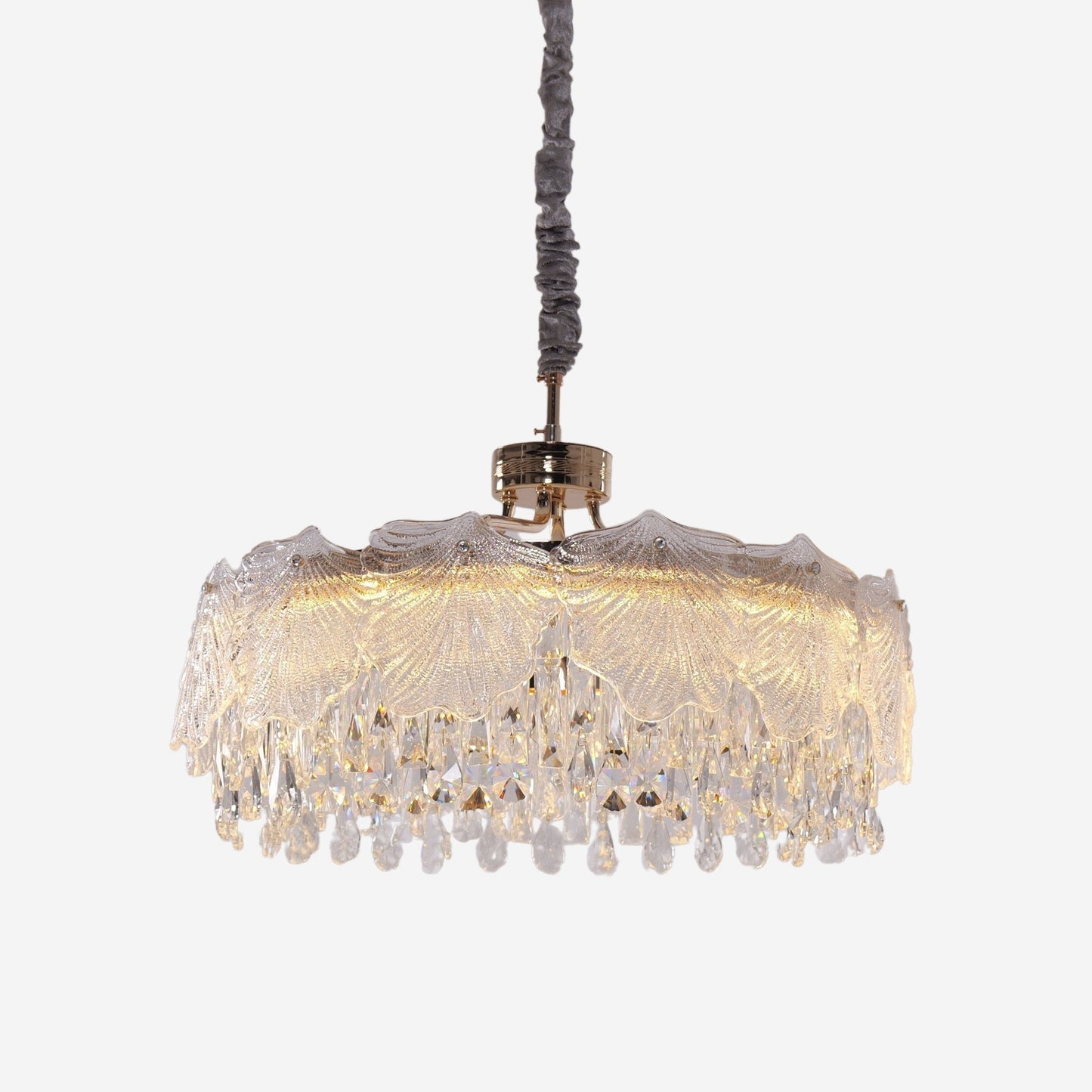 Lightsin Opulent Gold Chandelier Ceiling Light with Crystal Accents - House Comfort