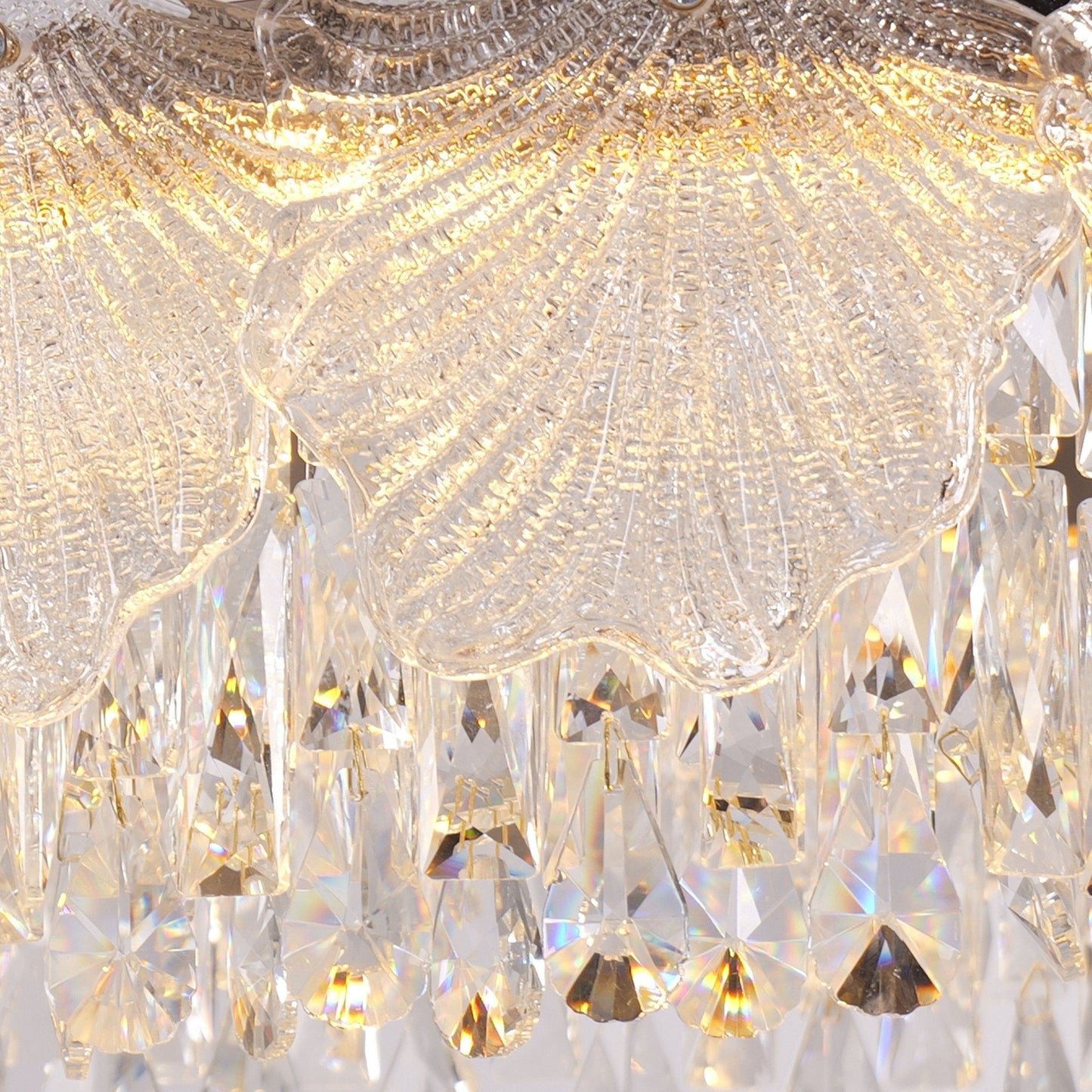 Lightsin Opulent Gold Chandelier Ceiling Light with Crystal Accents - House Comfort