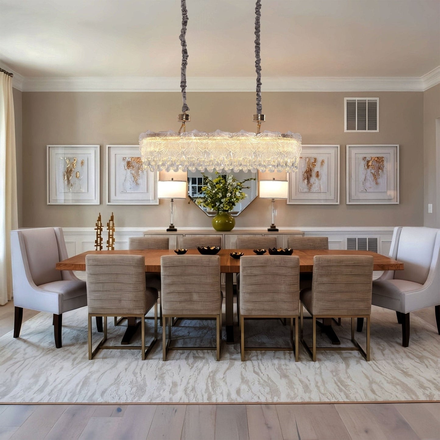 Lightsin Opulent Gold Chandelier Ceiling Light with Crystal Accents - House Comfort