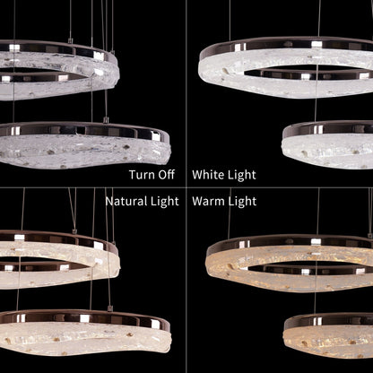 Lightsin Pearl Black Wave LED Chandelier in Aluminum Alloy Modern Ceiling Light - House Comfort