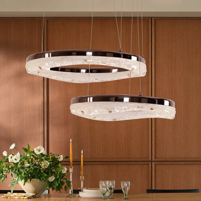 Lightsin Pearl Black Wave LED Chandelier in Aluminum Alloy Modern Ceiling Light - House Comfort