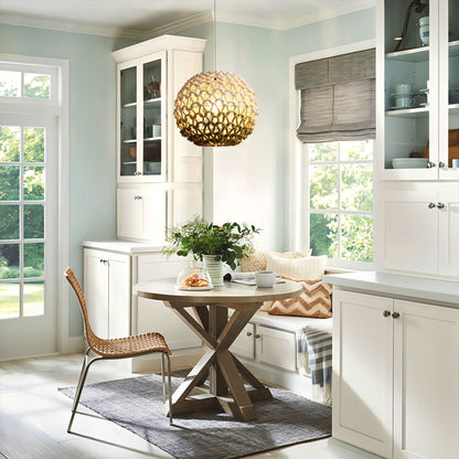 Lightsin Pendant Ceiling Light with Artisanal Globe - Shaped Cotton Rope for Natural Elegance - House Comfort