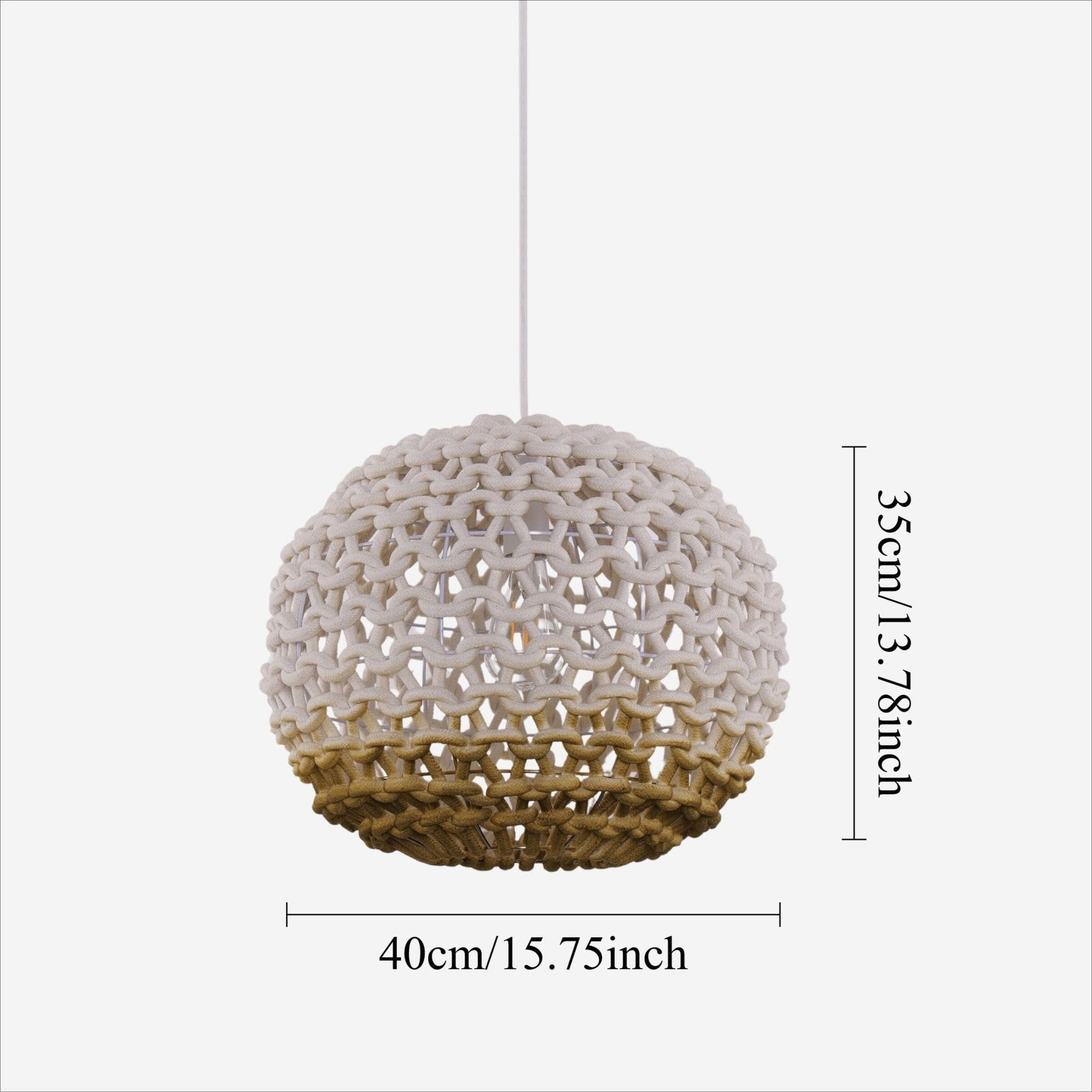 Lightsin Pendant Ceiling Light with Artisanal Globe - Shaped Cotton Rope for Natural Elegance - House Comfort