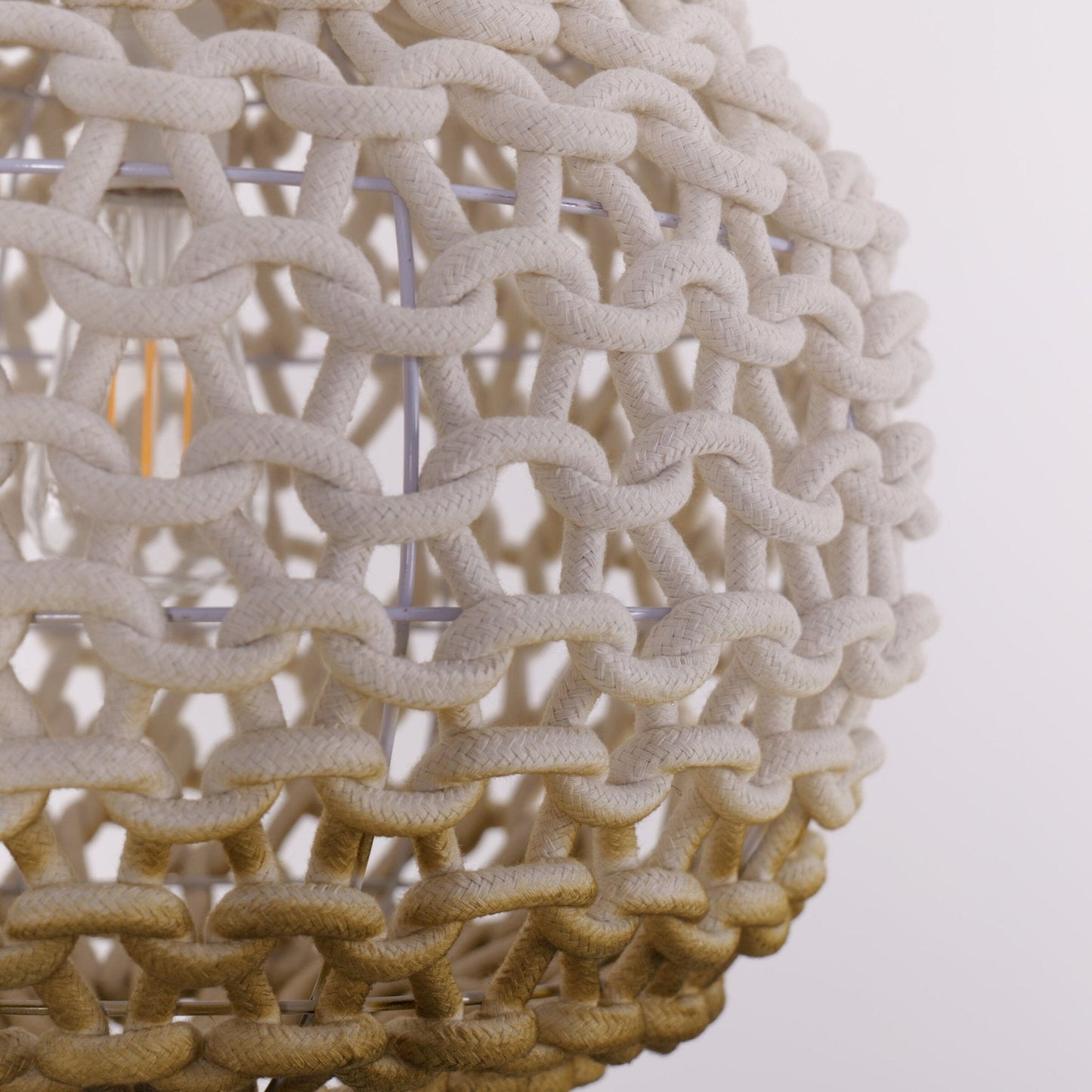 Lightsin Pendant Ceiling Light with Artisanal Globe - Shaped Cotton Rope for Natural Elegance - House Comfort