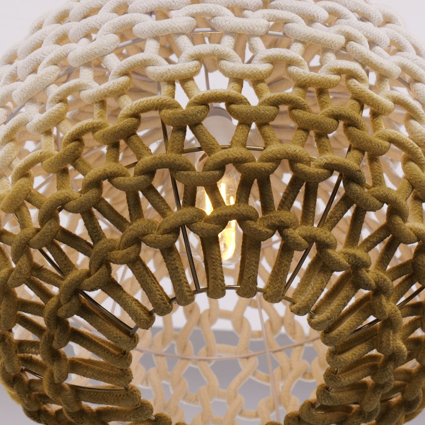 Lightsin Pendant Ceiling Light with Artisanal Globe - Shaped Cotton Rope for Natural Elegance - House Comfort