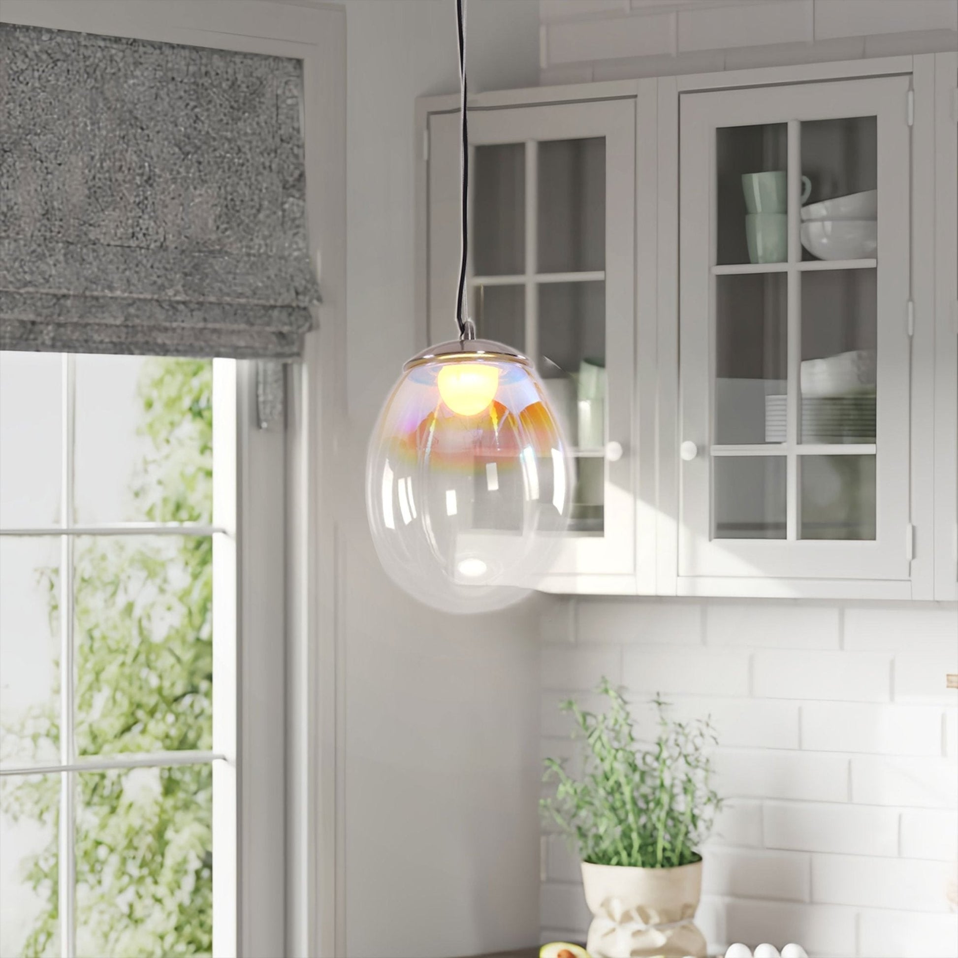 Lightsin Pendant Ceiling Light with Elegant Nebula Coloured Glass - House Comfort