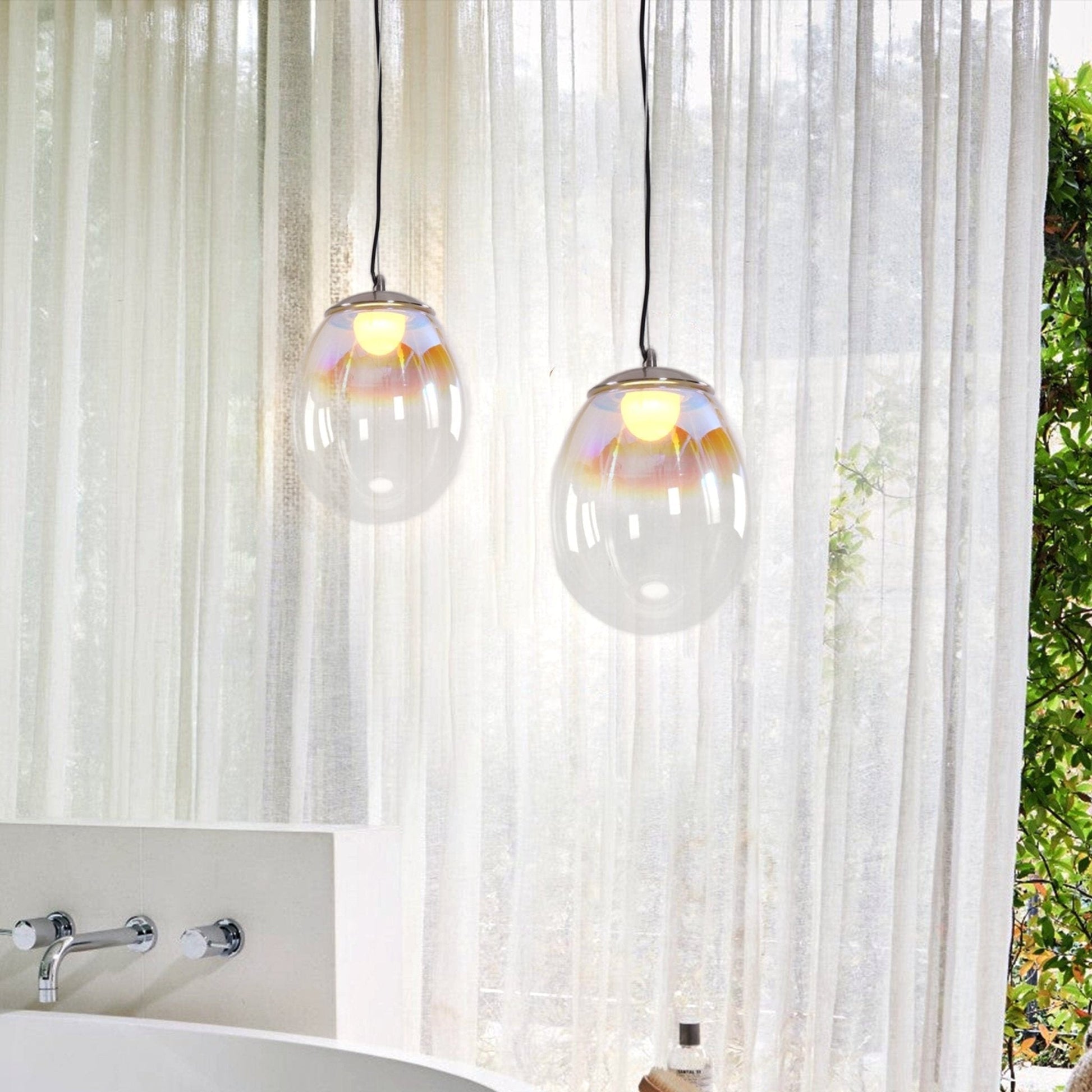 Lightsin Pendant Ceiling Light with Elegant Nebula Coloured Glass - House Comfort