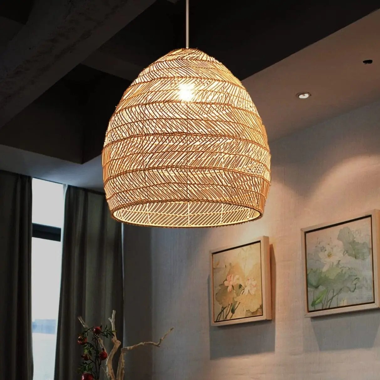 Lightsin Rattan Art Pendant Light Hanging Decor Rustic Style - House Comfort