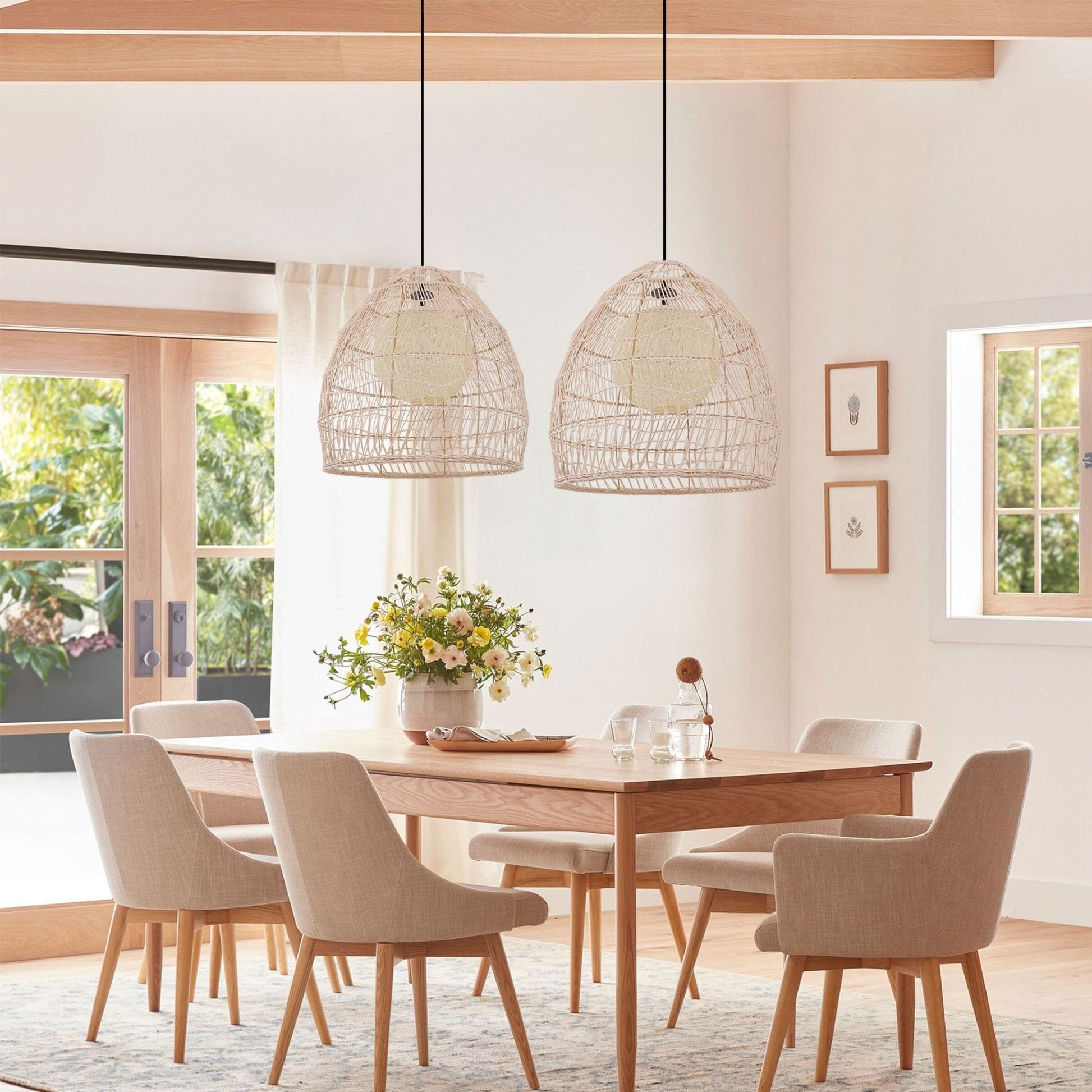 Lightsin Rattan Art Pendant Light Hanging Decor Rustic Style(Version A) - House Comfort