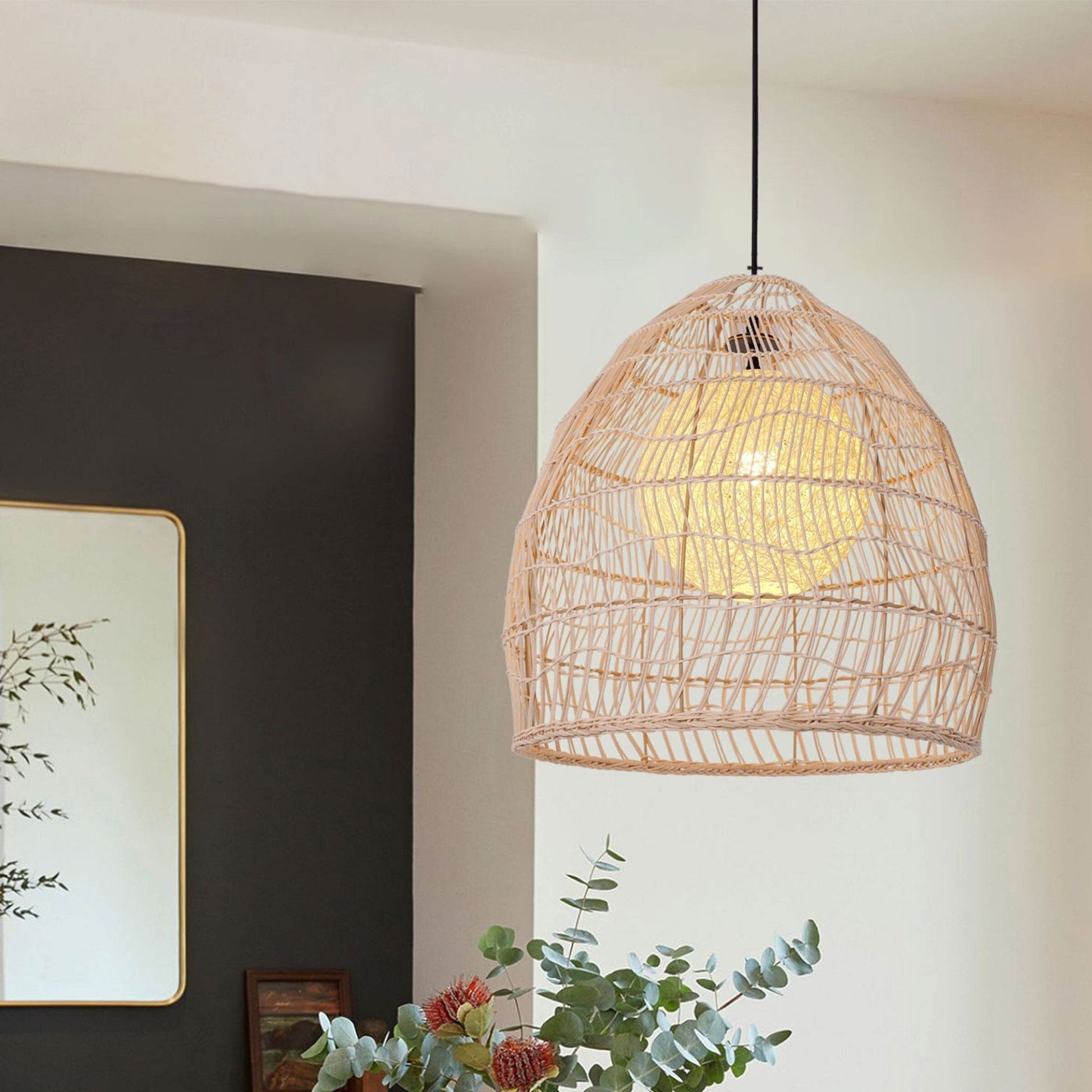 Lightsin Rattan Art Pendant Light Hanging Decor Rustic Style(Version A) - House Comfort