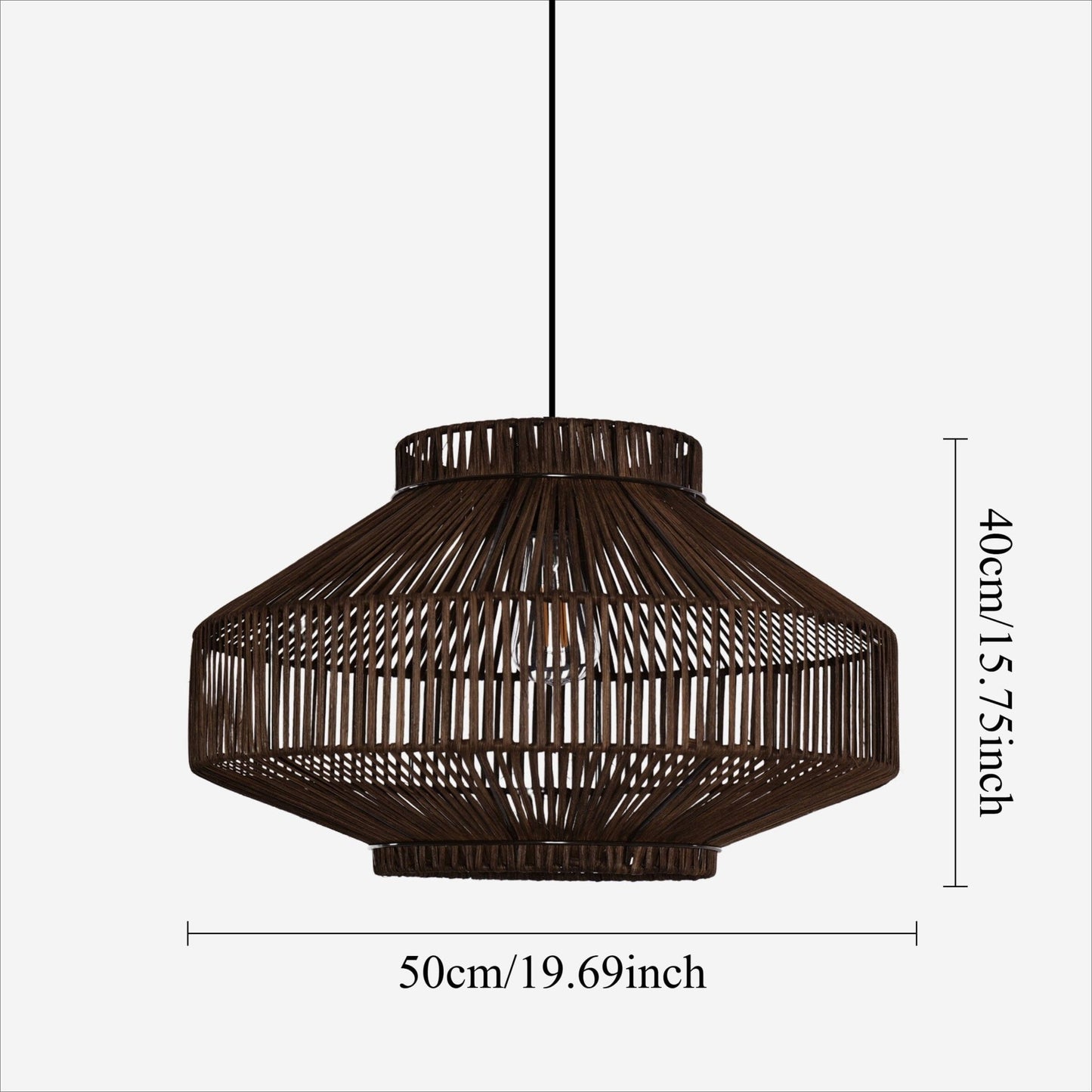 Lightsin Rattan Pendant Light for Modern Boho Interiors – Handwoven Kitchen Island Pendant Light for Living Room, Dining, and Bathroom Ceiling Lighting - House Comfort