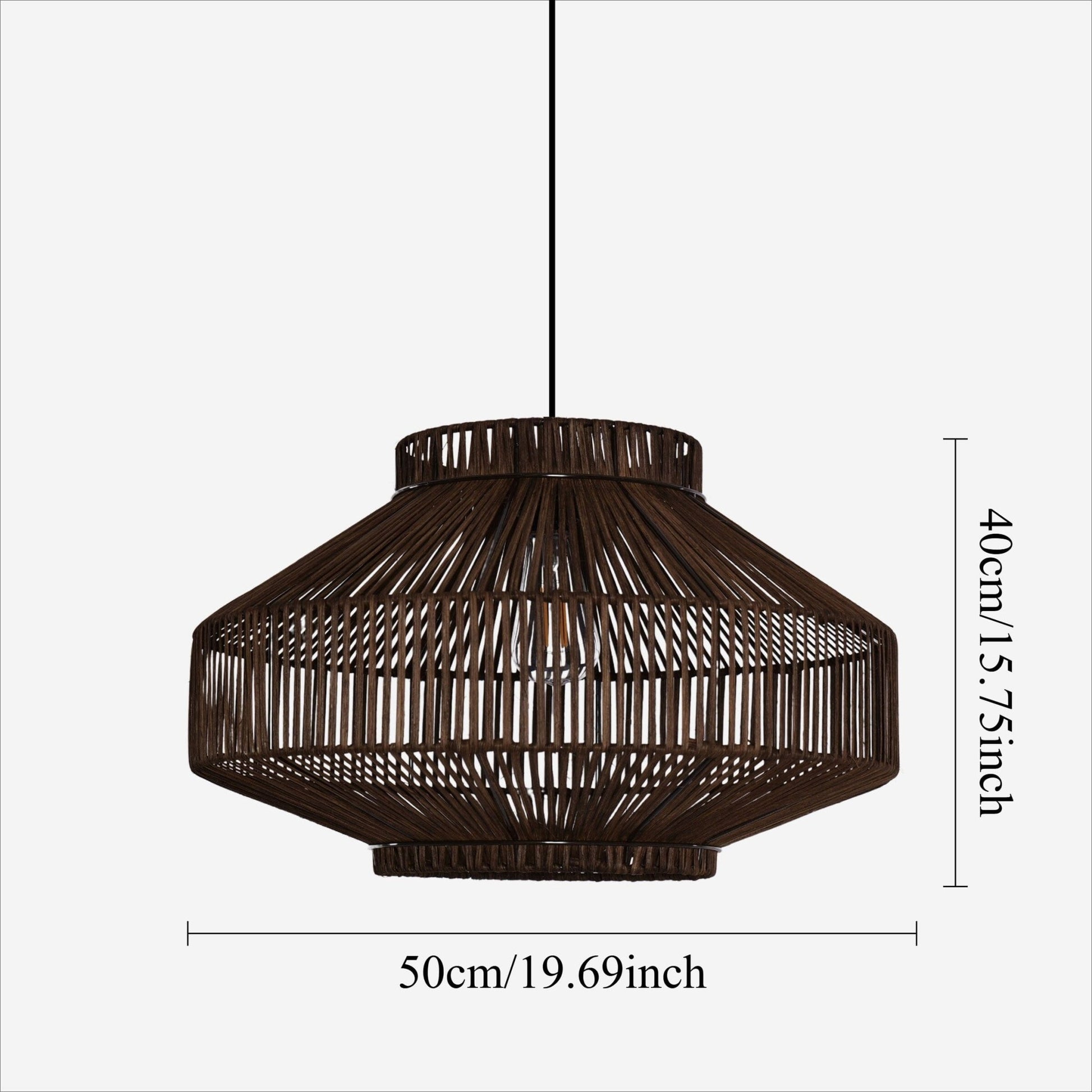 Lightsin Rattan Pendant Light for Modern Boho Interiors – Handwoven Kitchen Island Pendant Light for Living Room, Dining, and Bathroom Ceiling Lighting - House Comfort