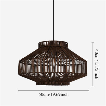 Lightsin Rattan Pendant Light for Modern Boho Interiors – Handwoven Kitchen Island Pendant Light for Living Room, Dining, and Bathroom Ceiling Lighting - House Comfort