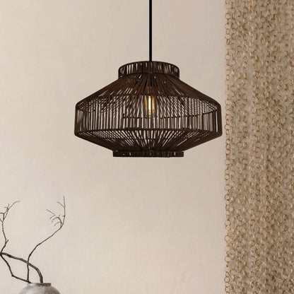 Lightsin Rattan Pendant Light for Modern Boho Interiors – Handwoven Kitchen Island Pendant Light for Living Room, Dining, and Bathroom Ceiling Lighting - House Comfort