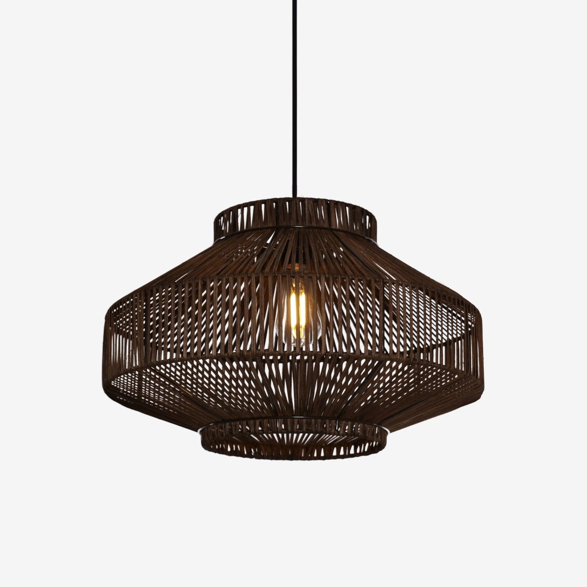 Lightsin Rattan Pendant Light for Modern Boho Interiors – Handwoven Kitchen Island Pendant Light for Living Room, Dining, and Bathroom Ceiling Lighting - House Comfort