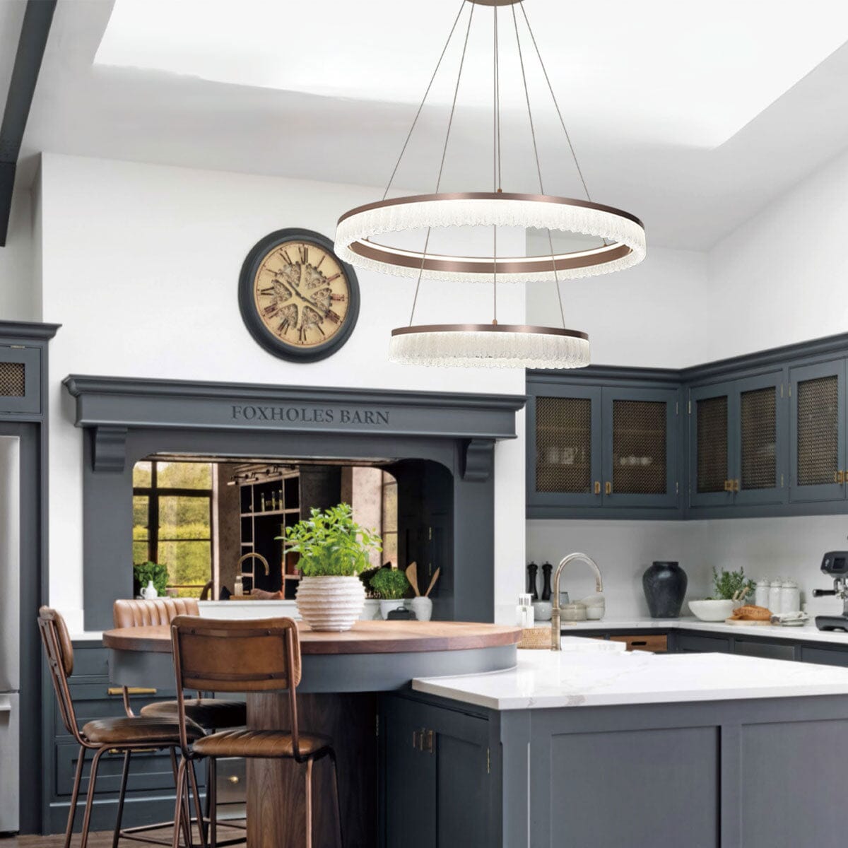 Lightsin Red Aluminum Stepless Dimming Circular Pendant Light for Modern Interiors - House Comfort