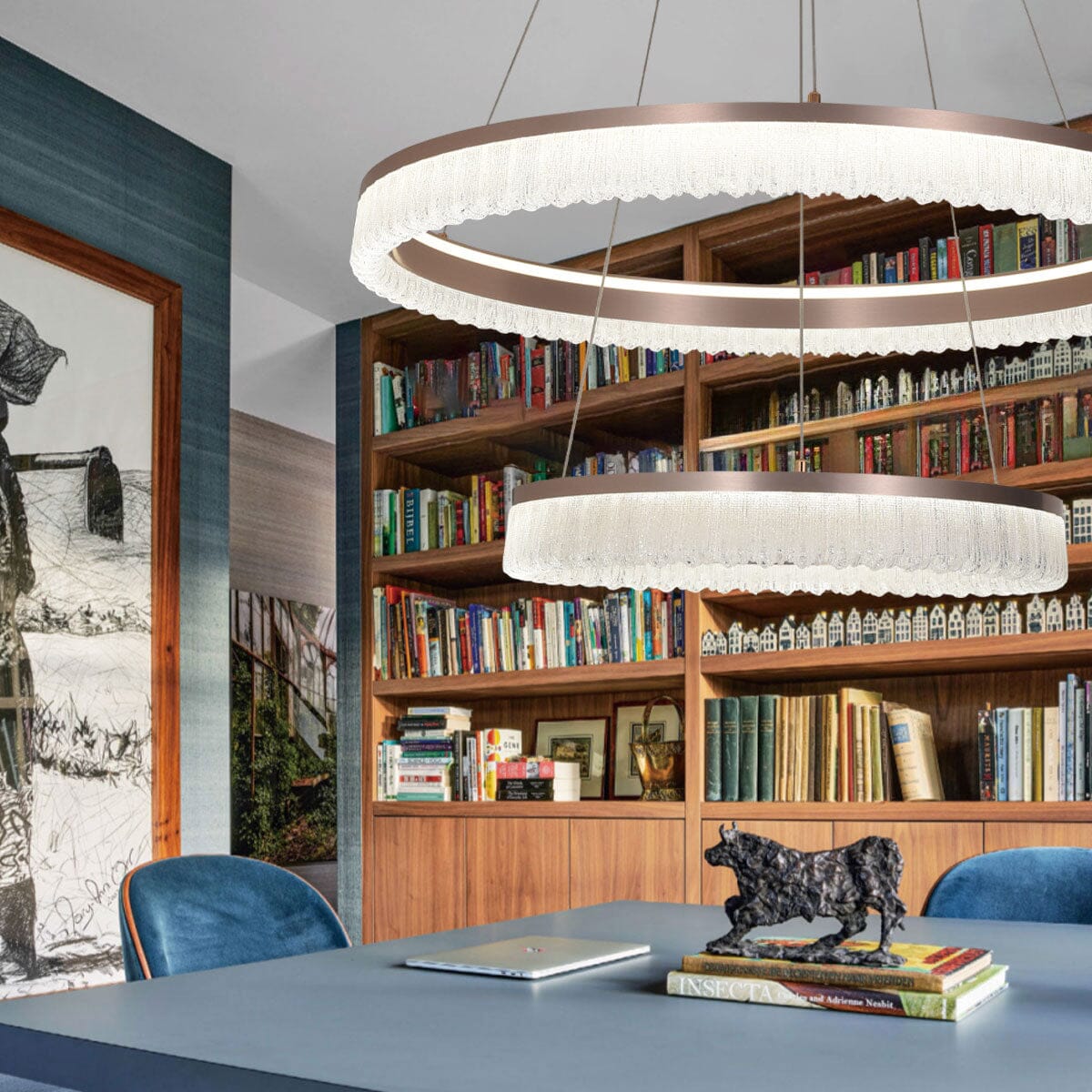 Lightsin Red Aluminum Stepless Dimming Circular Pendant Light for Modern Interiors - House Comfort