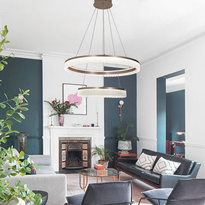 Lightsin Red Aluminum Stepless Dimming Circular Pendant Light for Modern Interiors - House Comfort