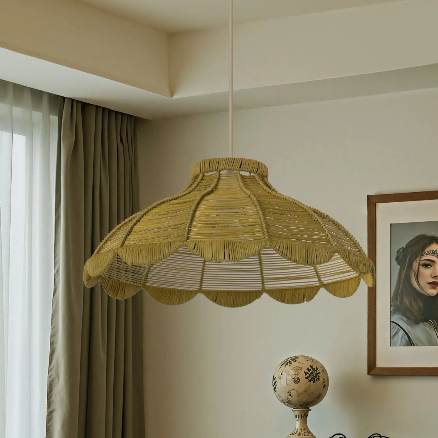 Lightsin Reseda Petal Shaped Rattan Pendant Light - House Comfort