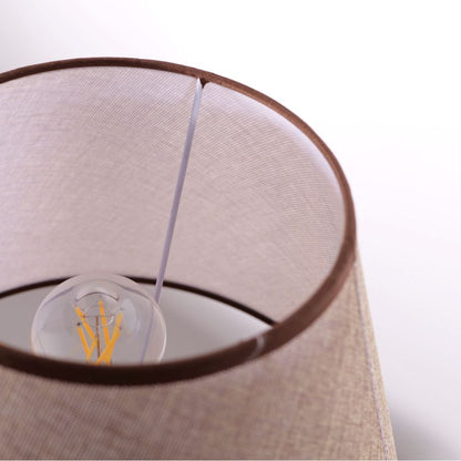 Lightsin Rustic Ceramic Table Lamp with Textured Base and Linen Shade - House Comfort