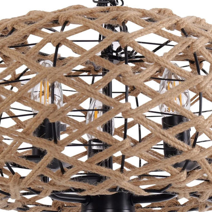 Lightsin Rustic Hemp Rope Globe Pendant Light for Farmhouse and Industrial Style - House Comfort