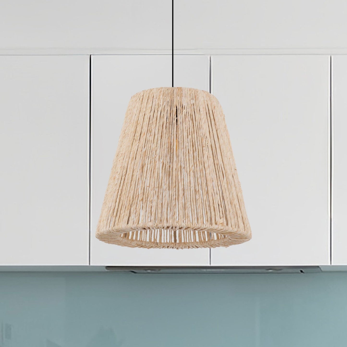 Lightsin Rustic Hemp Rope Woven Pendant Light for Cozy Interiors - House Comfort