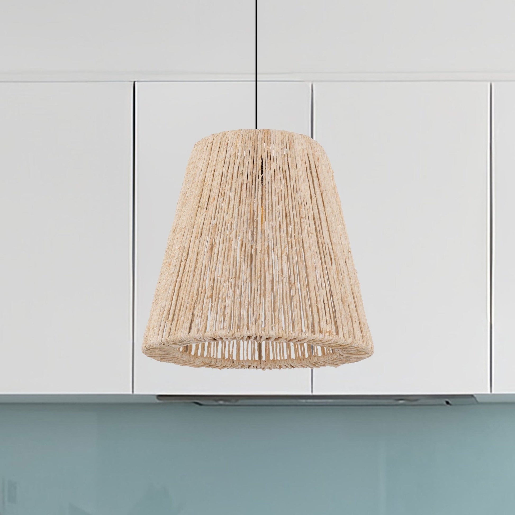 Lightsin Rustic Hemp Rope Woven Pendant Light for Cozy Interiors - House Comfort