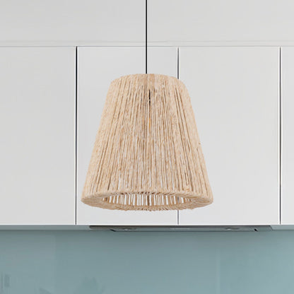 Lightsin Rustic Hemp Rope Woven Pendant Light for Cozy Interiors - House Comfort