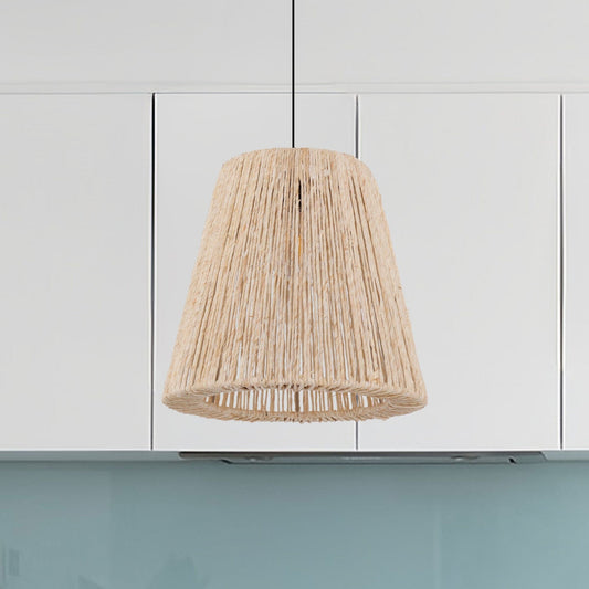 Lightsin Rustic Hemp Rope Woven Pendant Light for Cozy Interiors - House Comfort