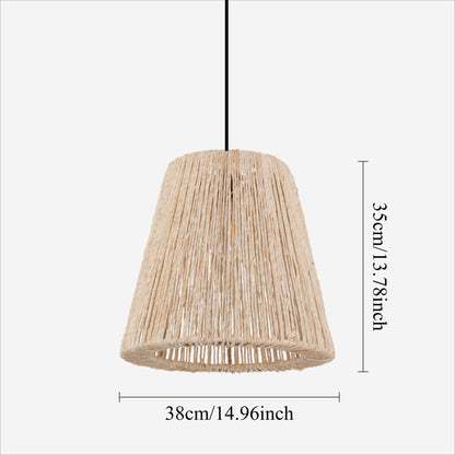Lightsin Rustic Hemp Rope Woven Pendant Light for Cozy Interiors - House Comfort