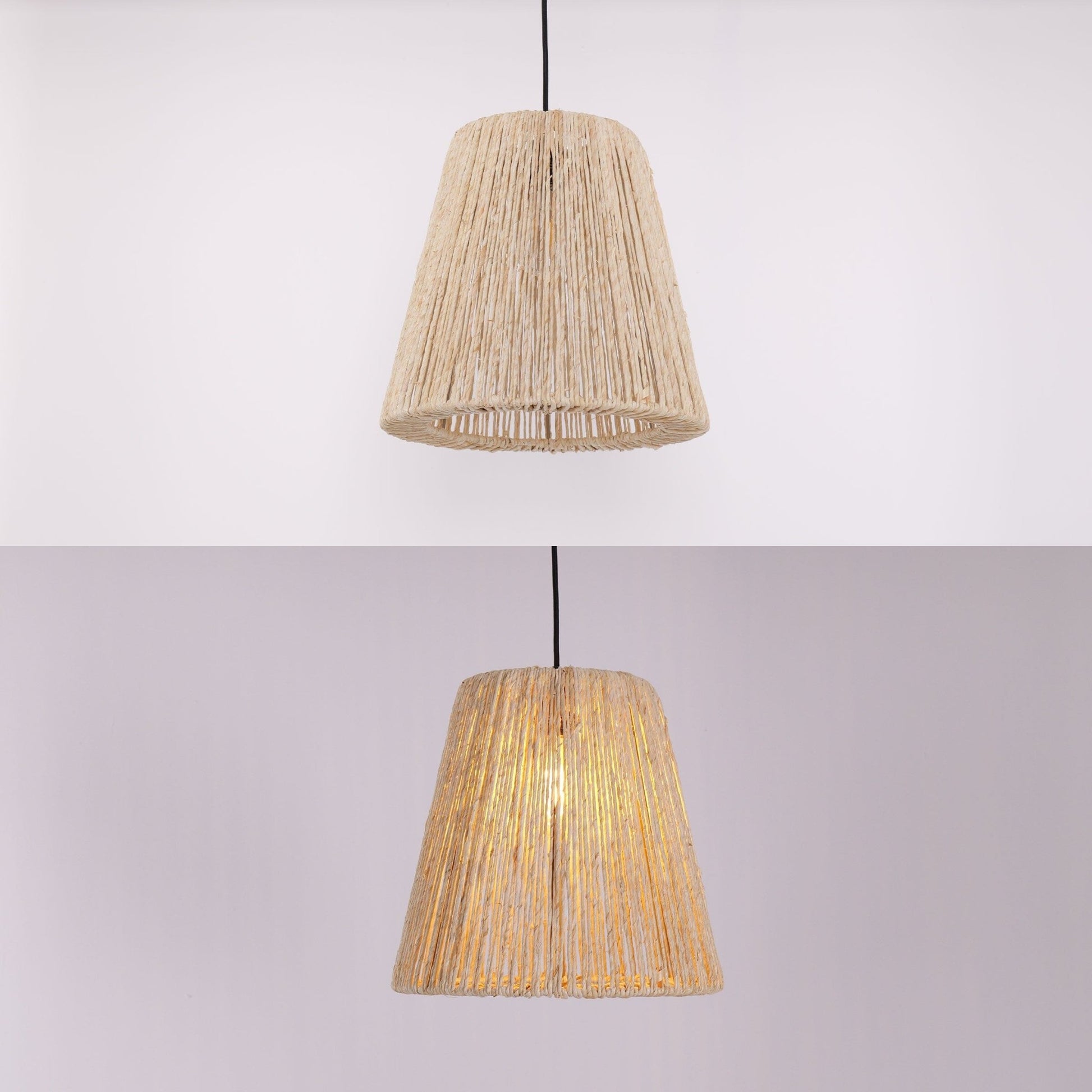 Lightsin Rustic Hemp Rope Woven Pendant Light for Cozy Interiors - House Comfort