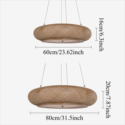 Lightsin Rustic Iron Woven Rattan Pendant Light for Dining Room, Reading Corner & Bedroom - House Comfort