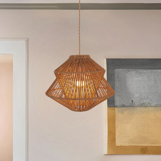 Lightsin Rustic Paper Rope Iron Pendant Light - House Comfort