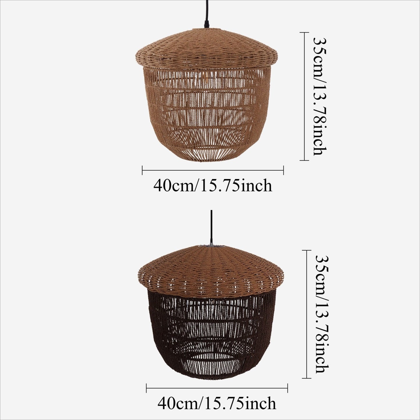 Lightsin Rustic Paper Rope Pendant Ceiling Light – Handwoven Eco - Friendly Light Fixture for Living Room, Dining, and Bedroom Ambiance - House Comfort