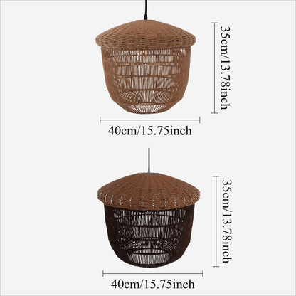 Lightsin Rustic Paper Rope Pendant Ceiling Light – Handwoven Eco - Friendly Light Fixture for Living Room, Dining, and Bedroom Ambiance - House Comfort