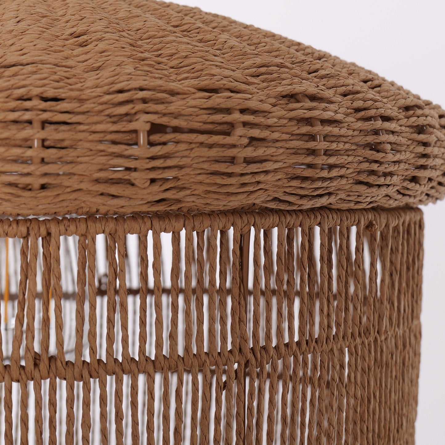 Lightsin Rustic Paper Rope Pendant Ceiling Light – Handwoven Eco - Friendly Light Fixture for Living Room, Dining, and Bedroom Ambiance - House Comfort