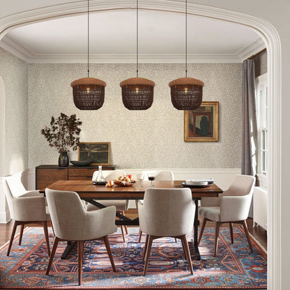 Lightsin Rustic Paper Rope Pendant Ceiling Light – Handwoven Eco - Friendly Light Fixture for Living Room, Dining, and Bedroom Ambiance - House Comfort