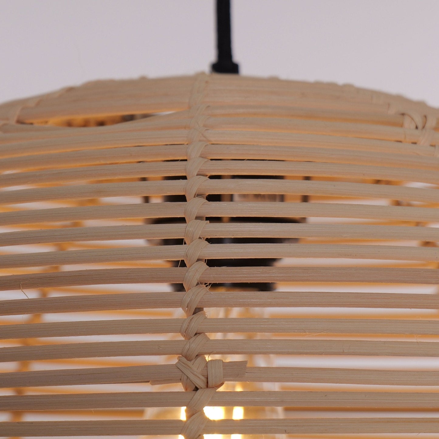 Lightsin Rustic Rattan Dome Pendant Light – Handwoven Ceiling Pendant Light for Living Room, Kitchen, and Modern Rustic Interiors - House Comfort