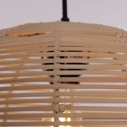 Lightsin Rustic Rattan Dome Pendant Light – Handwoven Ceiling Pendant Light for Living Room, Kitchen, and Modern Rustic Interiors - House Comfort