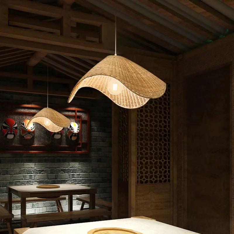 Lightsin Rustic Rattan Handcrafted Pendant Light for Living Room - House Comfort