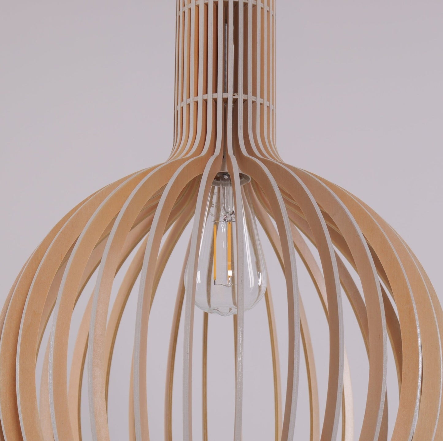 Lightsin Scandinavian LED Wooden Birdcage Pendant Light - House Comfort