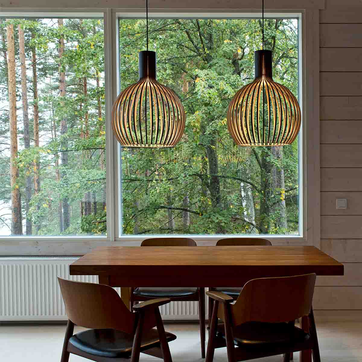 Lightsin Scandinavian LED Wooden Birdcage Pendant Light - House Comfort