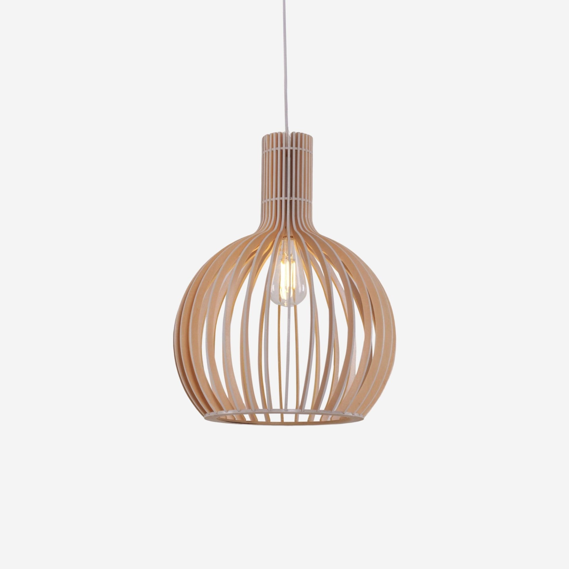 Lightsin Scandinavian LED Wooden Birdcage Pendant Light - House Comfort