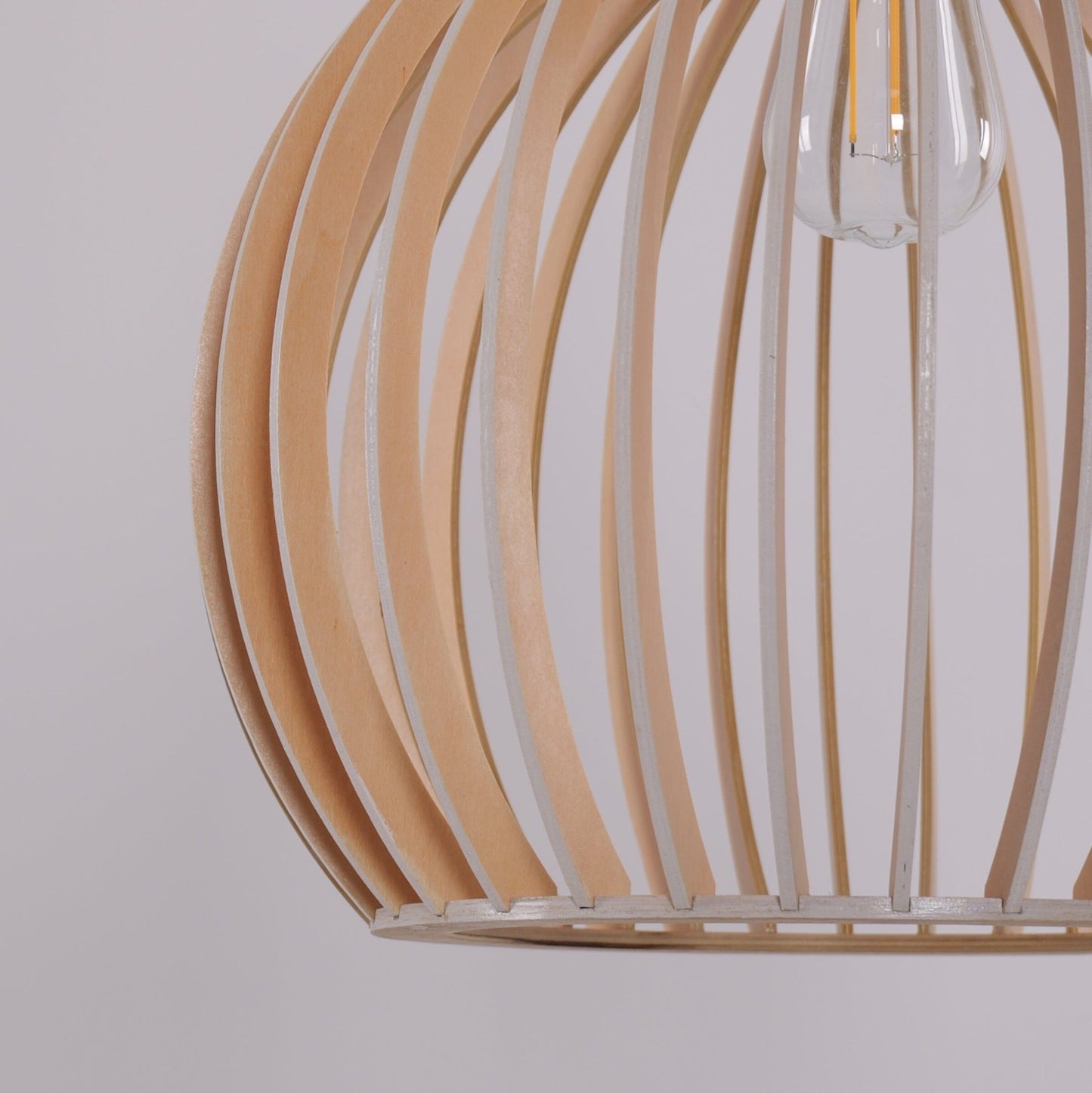 Lightsin Scandinavian LED Wooden Birdcage Pendant Light - House Comfort