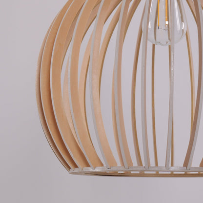 Lightsin Scandinavian LED Wooden Birdcage Pendant Light - House Comfort