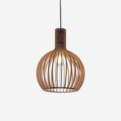 Lightsin Scandinavian LED Wooden Birdcage Pendant Light - House Comfort