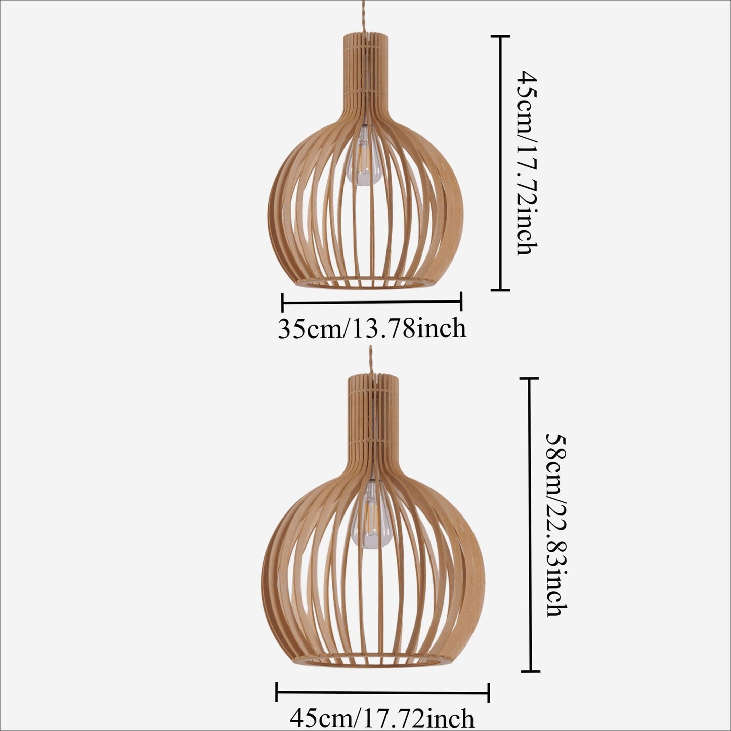 Lightsin Scandinavian LED Wooden Birdcage Pendant Light - House Comfort